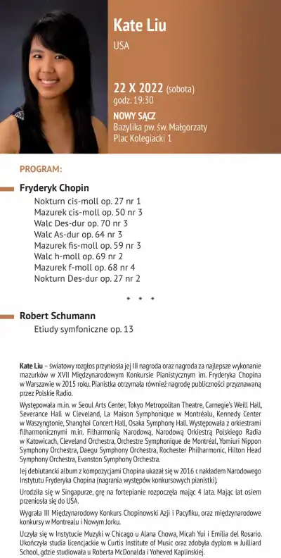273. Koncert u Prezydenta - recital fortepianowy w wykonaniu Kate Liu