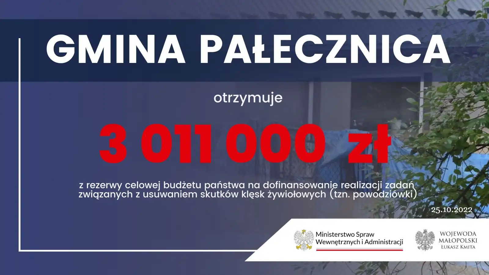 Kolejne środki pieniężne dla małopolskich samorządów na usuwanie skutków klęsk żywiołowych. Również tych na Sądecczyźnie