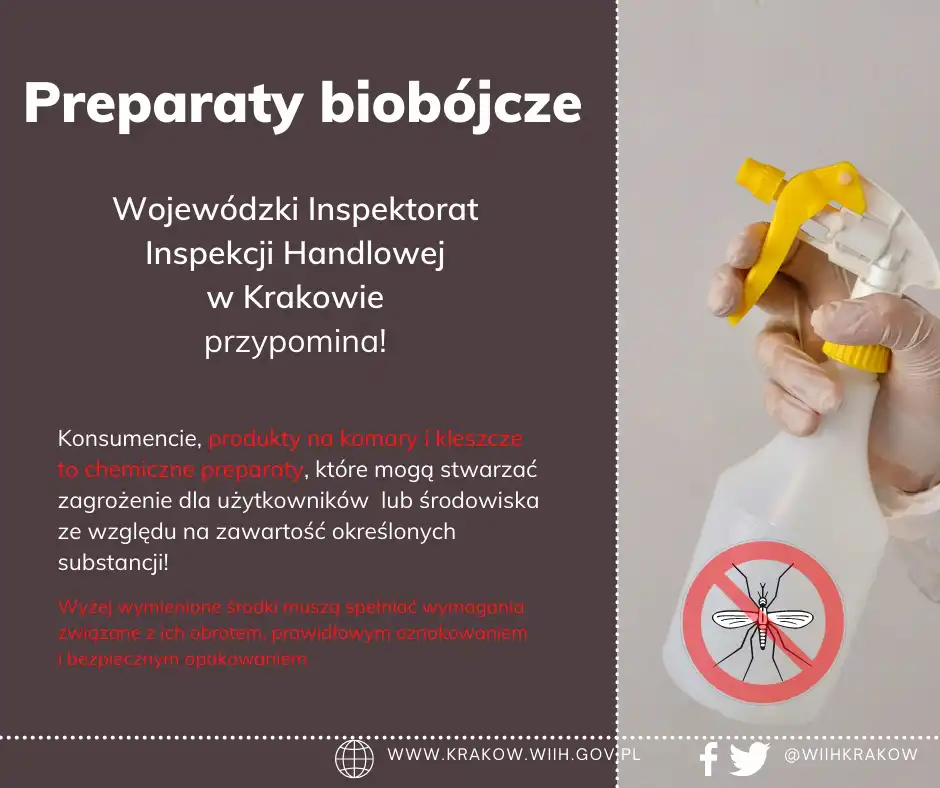 Preparaty biobójcze - Wojewódzki Inspektorat Inspekcji Handlowej w Krakowie przypomina