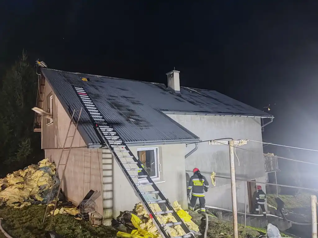 Pożar domu w Marcinkowicach