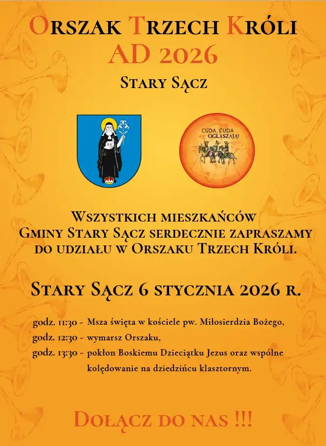 Orszak Trzech Króli w Starym Sączu: wspólne świętowanie z rodzinami