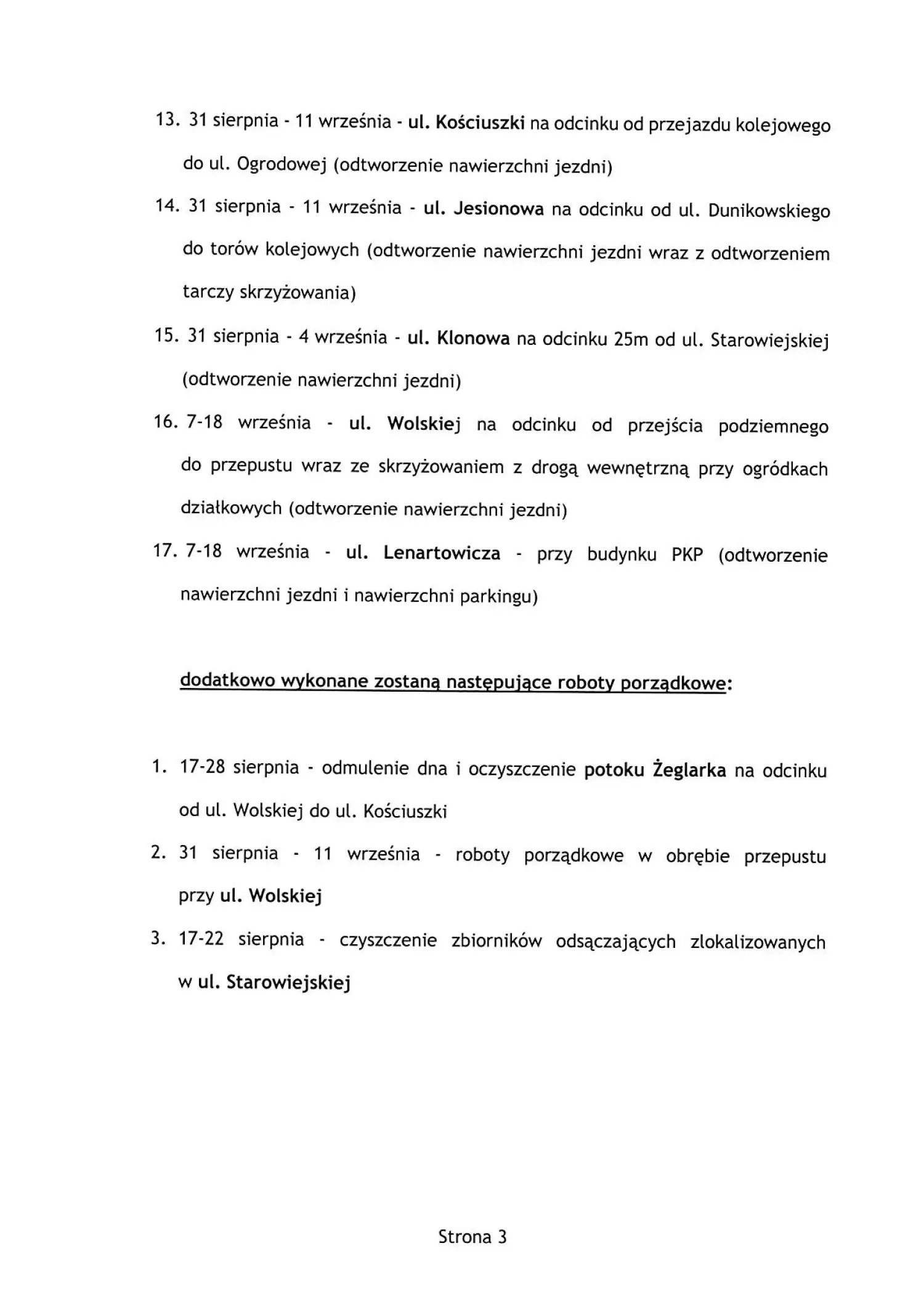 Po Węgierskiej czas na kolejne remonty. Nowy Sącz pokazał plan prac do połowy września