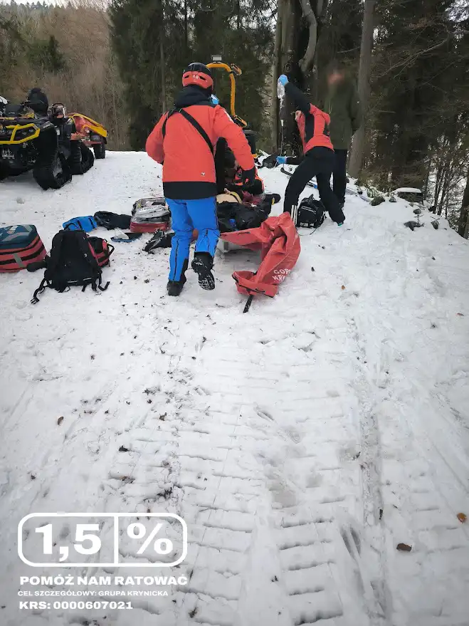 Tragiczne wydarzenie w Krynicy. Ratownicy GOPR interweniowali w Dolinie Czarnego Potoku