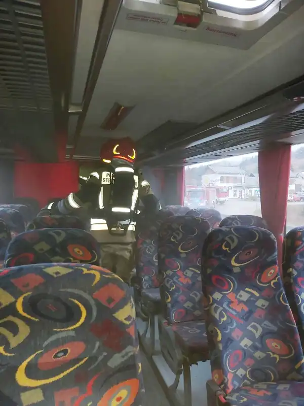 Pożar autobusu w Muszynie